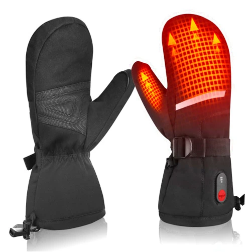 DINSVTA Heated Gloves, Unisex Winter Ski Gloves, Rechargeable Electric Heating Gloves for Skiing Snowboarding Snow Hiking Hunting Winter Outdoor