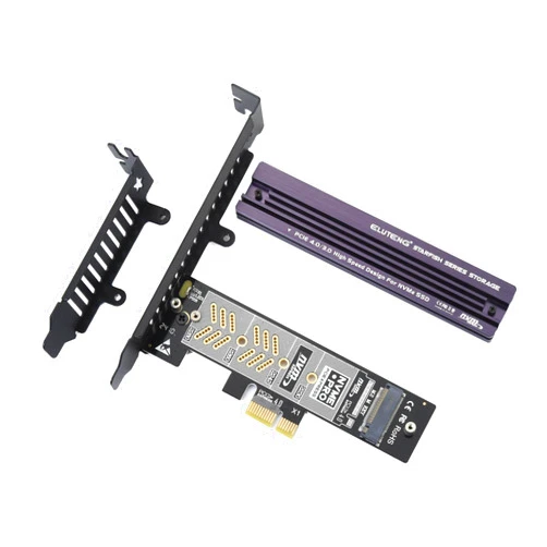 ELUTENG NVME PCIe 4.0 Adapter M.2 NVME SSD to PCI-e Slots X1 X4 X8 X16 Expansion Card with Aluminum Heatsink NVME SSD to PCI Express Card Low Profile Bracket Support 2230 2242 2260 2280 SSD