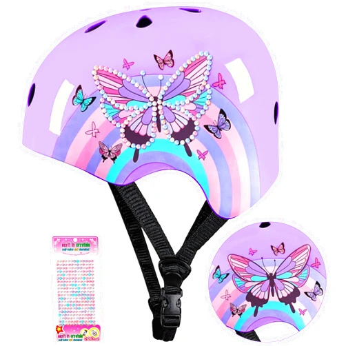 Lemmeko Kids Bike Helmet Adjustable Youth Toddler Helmet with DIY Stickers for Girls Age 3-5-8-14 Years for Bicycle Scooter Skateboard Roller Skating