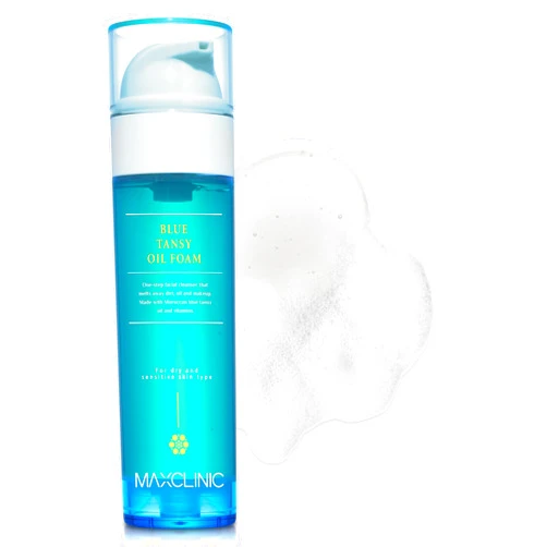 MAXCLINIC [K-Beauty] Blue Tansy Cleansing Oil to Foam | Daily Face Wash Oil Based Cleanser to Foam | Korean Oil Foaming Face Cleanser | Hydrating Facial Cleanser for Dry Sensitive Skin (3.72 fl oz)