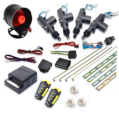 MASO Car Remote Central Locking Kit 4 Doors Keyless Entry System + Anti-theft Alarm Immobiliser System with Shock Sensor Universal Fits for All Ca