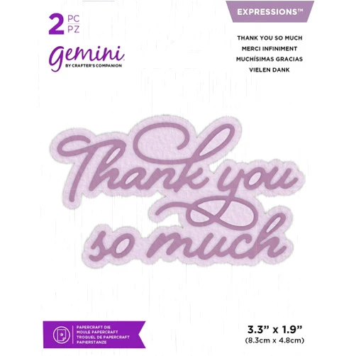 Crafter's Companion Crafters Companion Gemini Metal Die - Expressions - Thank You So Much, us:one size, Multi-colour