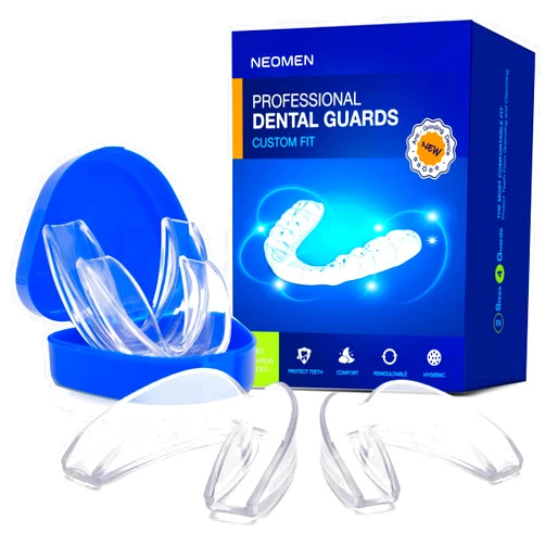 NEOMEN Mouth Guard for Teeth Grinding at Night: Moldable Custom Dental Guard for Sleeping - Nighttime Protection for Teeth 4 Packs
