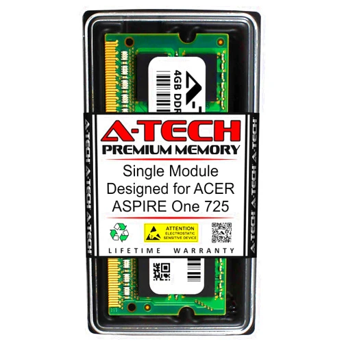 A-Tech 4GB RAM for ACER Aspire ONE 725 | DDR3 1333MHz SODIMM PC3-10600 204-Pin Non-ECC Memory Upgrade Module