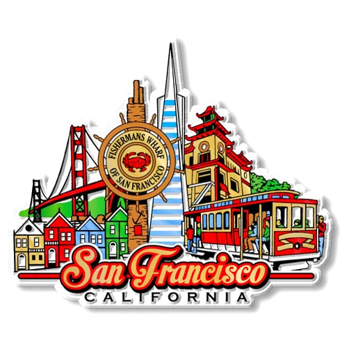Classic Magnets San Francisco City Magnet by Classic Magnets, Collectible Souvenirs Made in The USA, 4.1