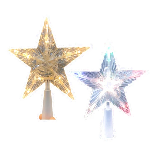 Smaroll 2PCS Star Tree Topper Lights 6 Inch Christmas Tree Topper Lighted Treetop Xmas Tree Decoration Tree Top Lights Christmas Tree Ornaments,Warm Lights & Colorful Lights