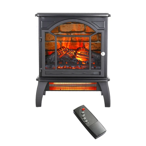 GOAWGO Electric Fireplace Infrared Heater With Remote Control, 3D Heater Stove 18