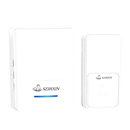 SZJHXIN Wireless Doorbell, Self-powered Doorbell Kit with 1 Self-powered Push Button and 1 Plug in Receiver Door Chime, Over 590 Feet Range and 50 Chimes, No Battery Required Push Button(White）