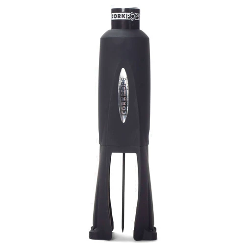 Cork Pops Legacy Wine Opener Built-in 4-Blade Foil Cutter Safe Cork Removal, Effortless Push Button Use, Needle Guard for Safety, Low-Pressure Cartridge Opens Up To 60 Bottles