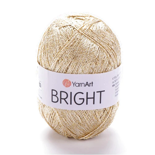 YarnArt Bright Metallic Shiny Yarn - 80% Polyamide 20% Metallic Polyester, 90g - Ideal for Summer Tops, Shawls, Bags, Hats, Crochet & Lace Projects - Soft & Durable, 340m, 4mm Needle & Hook Size (101)