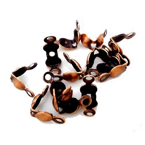 Rockin Beads (TM) Rockin Beads 500 Antiqued Copper Plated Clam Shell Bead Tip Knot Covers 8x4mm
