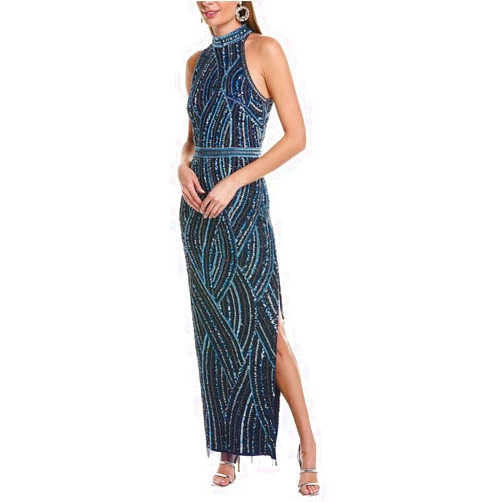 Aidan Mattox by Adrianna Papell Womens Fullly Beaded Gown