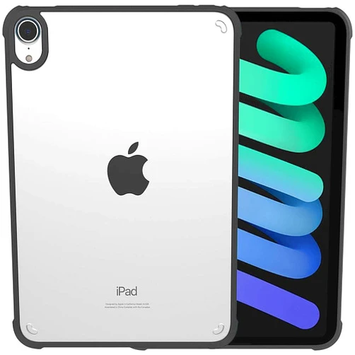 ZERODAMAGE SAHARA CASE Sahara - Hybrid-Flex Series Case for iPad Mini (A17 Pro) and iPad Mini (6th Generation 2021), Clear Black, (TB00048)
