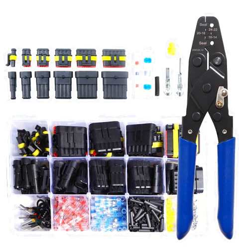 Shengbowi Waterproof Automotive Electrical Connector Terminals Wire Plug Kit 1/2/3/4/5/6 Pin Car Connectors Male Female Butt Crimping Tool Quick Connect Ratchet Tool Way Disconnect