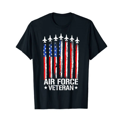 Proud US Air Force Veteran Gifts Patriotic US Air Force Veteran Flag USA American USAF Vet T-Shirt