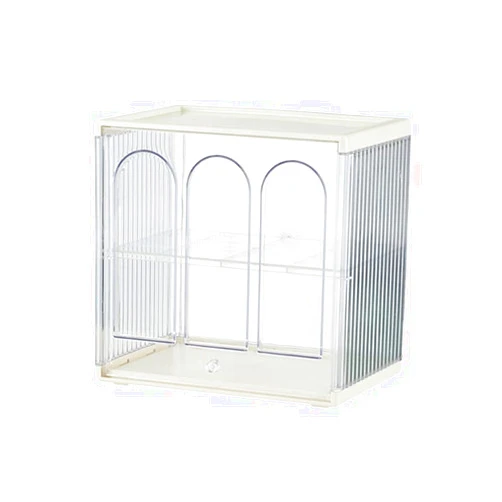 SYlive Jewelry Display Cases Clear Desktop Storage Box with Door Display Storage Case Coffee Cup Organizer for Home desktop storage box coffee cup organizer portable display box for home White A