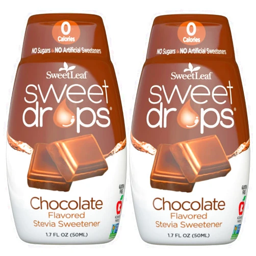 SweetLeaf Sweet Drops Chocolate Liquid Stevia Sweetener - Chocolate Stevia Drops, Zero Calories, Zero Sugar, Non-GMO, Gluten-Free, Keto Friendly, Chocolate Flavor Stevia - 1.7 Fl Oz, Pack of 2