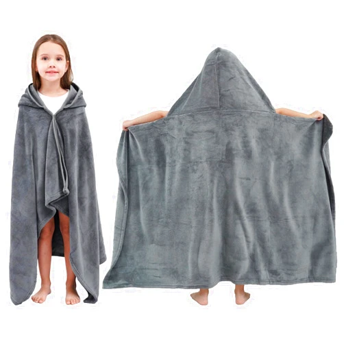 Hiturbo Kids Hooded Fleece Towel: Soft Plush Pool Beach Towel Wrap - 50