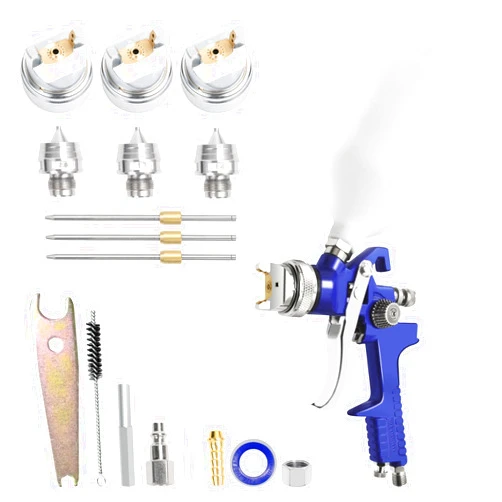 PNTGREEN HVLP Air Spray Gun with 1.4/1.7/2.0mm Nozzles and Paint Sprayer Accessories, 600ml Capacity Container Automotive Paint Spray Gun, Paint Gun for Cars, Furniture and House DIY Painting