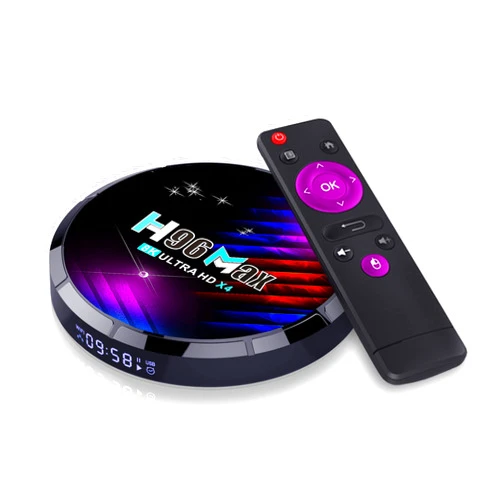 GimeBox Android Tv Box 11.0 H96 Max X4 Amlogic S905X4 64-bit Quad Core 4GB Ram 32GB ROM USB 3.0 Bt 4.1 Ultra 8K HDR 2.4G 5.8G Dual Band WiFi 100M Ethernet