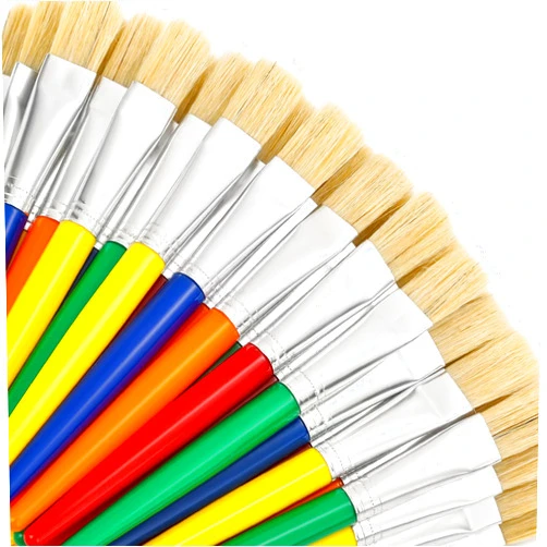 Anezus 20 Pcs Large Chubby Paint Brushes Round and Flat Preschool Brushes for Washable Paint Acrylic Paint