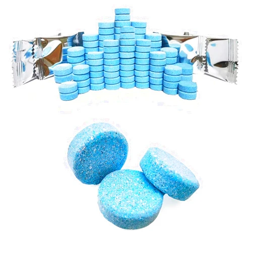 DOKIKO 100 Pcs Atuo Windshield Washer Tablets,Windshield Wiper Fluid,1 Pack Makes 105 Gallons,1 Piece Makes 1.05 Gallons(Winter: Use With De-icer or Methanol)