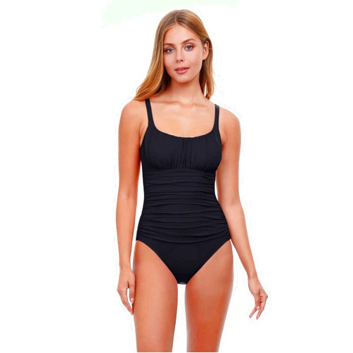 Profile by Gottex Women's Ruched Bust Scoop Neck One Piece Swimsuit