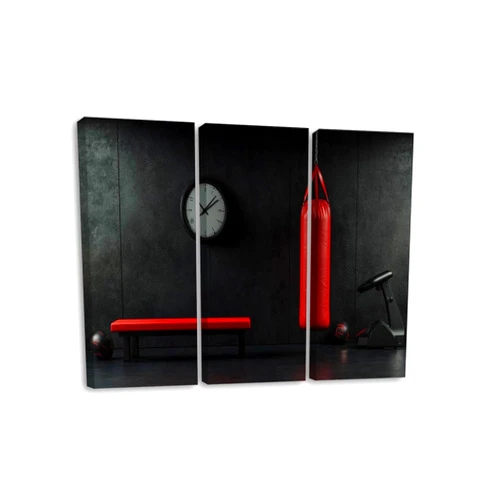 CXHSZHYZYQ 3 Piece Canvas Wall Art Prints Picture Red gym Framed Wall Painting Modern Artwork Poster Home Decor for Living Room Office Ready to Hang