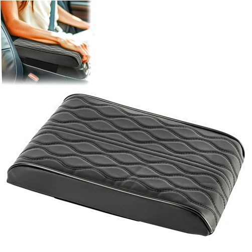 MAQIHAN Center Console Armrest Cover - Car Middle Black Console Cover Car Armrest Cushion Cover Height Center Console Memory Foam Arm Rest Pad Leather Armrest Console Covers for Suvs Trucks Vehicles