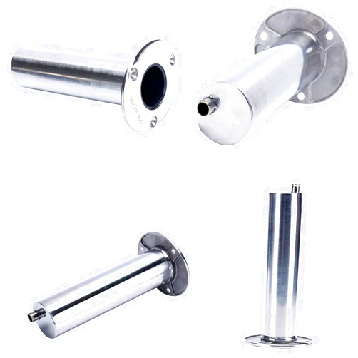 Amarine Made 4-Pack Heavy 316 Duty Stainless Steel Rod Holders with Drain, Flush Mount Fishing Rod Pole Holders, 30 Degree, 15degree, 90 Degree (90 Degree)