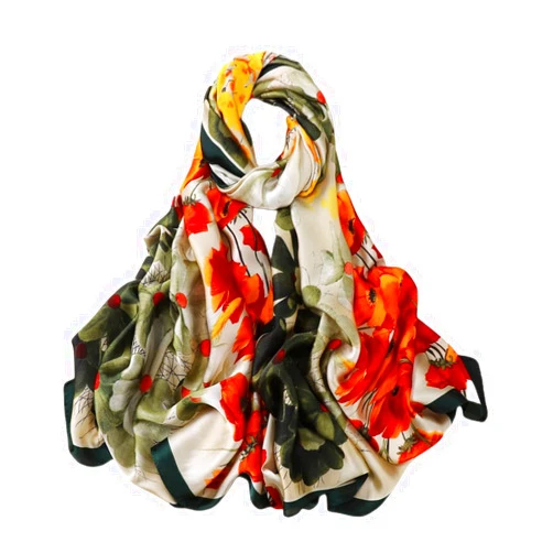 Myneiyi Fashion Scarves Scarf 100% Silk Feeling Scarf Silk Like Scarves Long Lightweight Sunscreen Shawls for Women