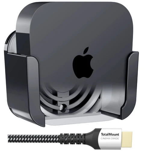TotalMount for Apple TV – Mount Compatible with All Apple TVs (Premium Black and Gray Mount and Cable)