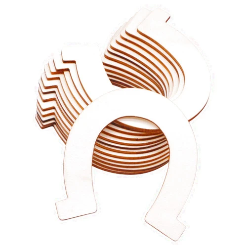 VERNUOS 48 Pcs Unfinished Wood Horseshoe Cutouts for DIY Craft, Wedding, Cowboy Themed Party and Birthday,3.3 x 3.5 inches