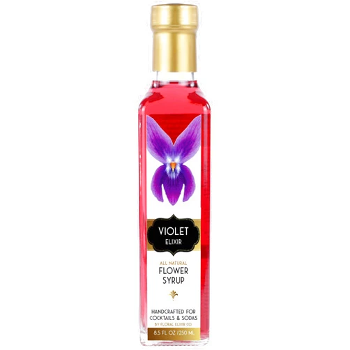 Floral Elixir Co. - All Natural FLOWER Syrup for Cocktails & Sodas, 8.5 oz (Violet)