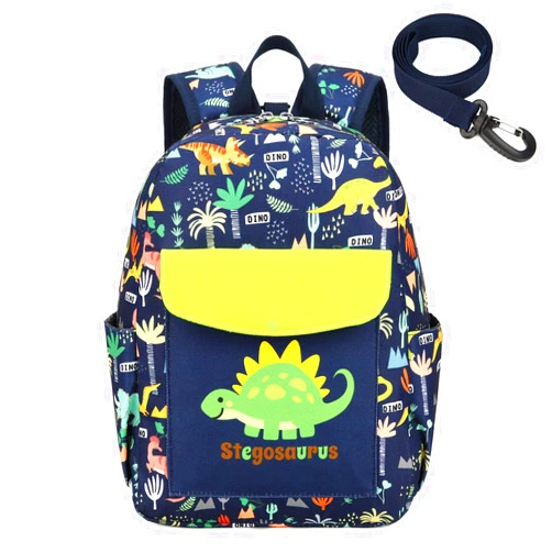 willikiva Cute Zoo Little 2d Backpack Kid Backpacks for Girls and Boys Toddler Backpack Waterproof Preschool Safety Harness Leash(Green Dinosaur)