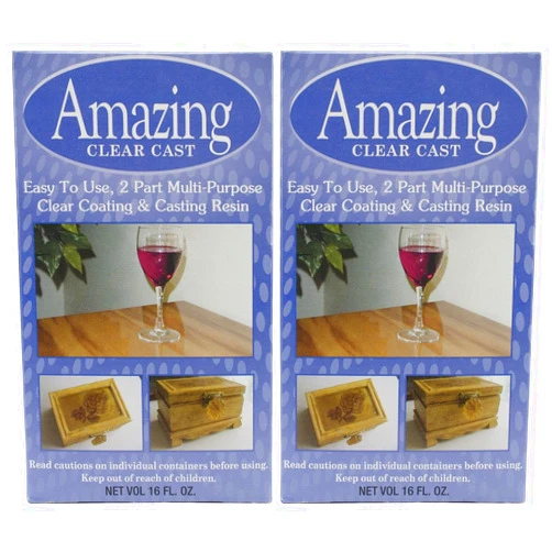 Amazing Casting Products 2 Pack - Alumilite Amazing Clear Cast Resin 16 Ounce Boxes (8 Ounce Part A and 8 Ounce Part B Per Box)