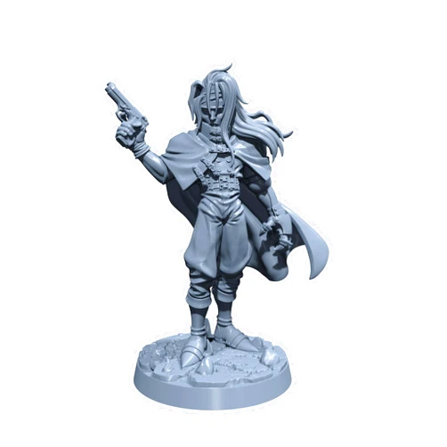 Generic Jaxxon Blackwood | Victor Tinevale | Human Gunslinger Miniature for Tabletop Games Like D&D and War Gaming| Dungeons and Dragons Mini | RN estudio Pavement Base, Gray