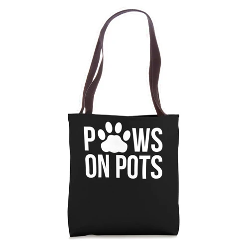 Pottery Design Idea Clay Craftsmanship Paws On Pots Cat Dog Pottery Tote Bag