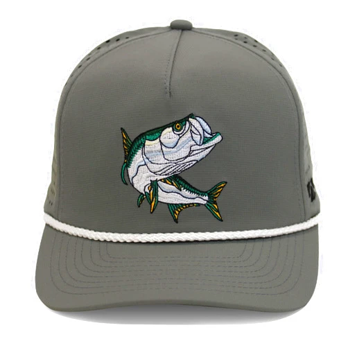 Paramount Outdoors Tarpon Fishing 5-Panel Hat Performance Fabric Perforated Saltwater Rope Cap Comfort Snapback