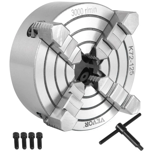 Vevor K72-125 Lathe Chuck 5 Inch 4-Jaw,Lathe Chuck Independent Reversible Jaw,Metal Lathe Chuck Turning Machine Accessories,for Lathes Machine - Amazon.com
