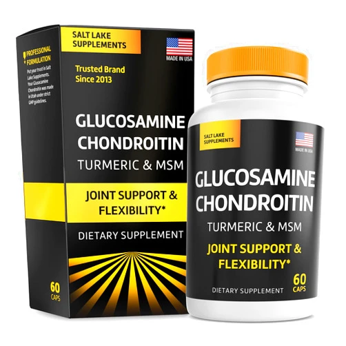 Salt Lake Supplements Glucosamine Chondroitin with Turmeric and MSM Supplement - Joint Health Supplement Capsules for Men and Women - MSM Supplement Capsules for Mobility, Flexibility and Joint Support, 60 ct.