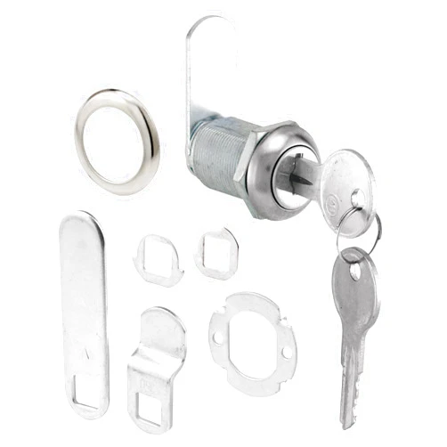 Prime-Line U 9945 Drawer and Cabinet Lock – Secure Important Files and Drawers, 1 1/8 In., Diecast Stainless Steel, Fits on 13/16 In. Max Panel Thickness (Single Pack)