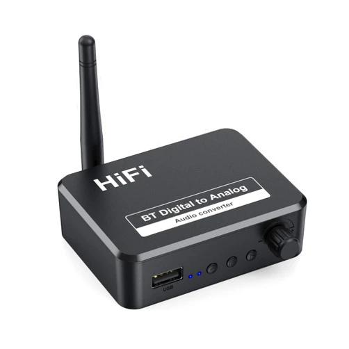BOLS 192KHz Digital to Analog Audio Converter 5.2 Bluetooth Receiver DAC Wireless Audio Adapter with Optical/Coaxial to 3.5mm Audio Output for TVs, Game Consoles, CD Players, MP3 etc.