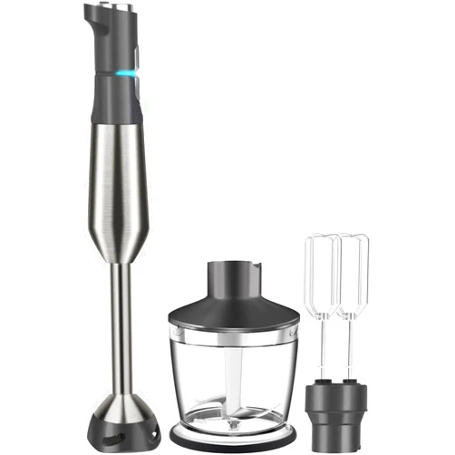GAVASTO Immersion Blender 800 Watts with Corded Scratch Resistant Hand Blender,15 Speed and Turbo Mode Hand Mixer, Heavy Duty Copper Motor Stainless Steel Smart Stick with Egg Beaters and Chopper