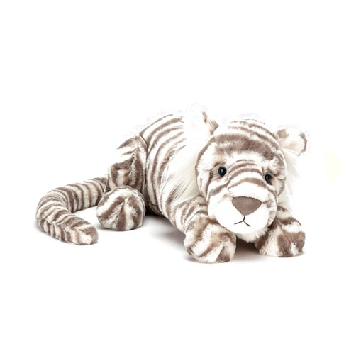 Jellycat Sacha Snow Tiger Stuffed Animal, Large 14 inches - Big Cat Plush Toy - Classic Children's Gift