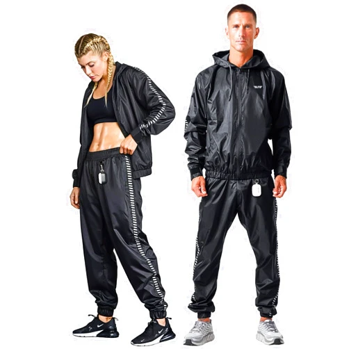 Elite Sports Zipper Sauna Suit for Men & Women, Zipper Hoodie Weight Loss Sweat Suit, Anti-Rip PVC for Gym MMA Boxing