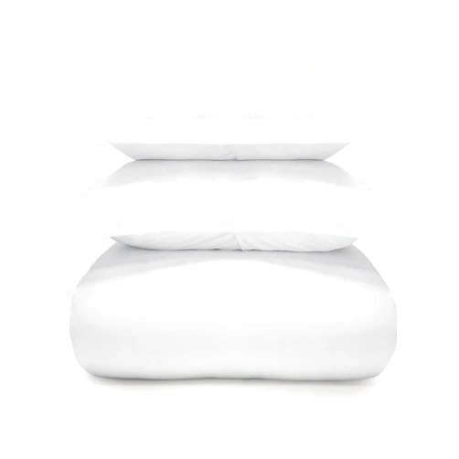 Jennifer Adams 400 Thread Count 3 Piece Cotton Sateen Duvet Cover and Sham Set (Queen/Full, White)