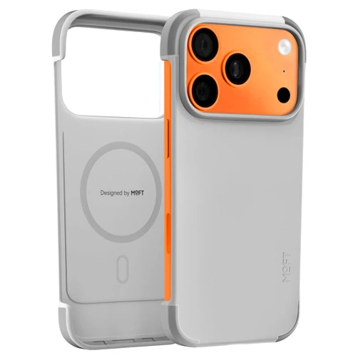 MOFT MOVAS Frame Case for iPhone 17 Pro Max, 0.75mm (0.03 in) Ultra-Thin, Soft-Touch Vegan Leather, TPU Corner Protection, MagSafe Compatible（Misty Cove + Cement）