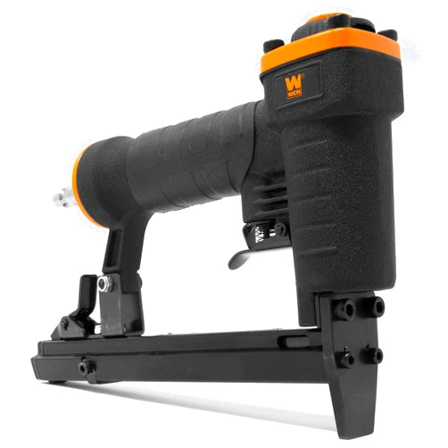WEN 61706 20-Gauge 3/8-Inch Crown Air-Powered Pneumatic T50 Stapler for Upholstery and Woodworking