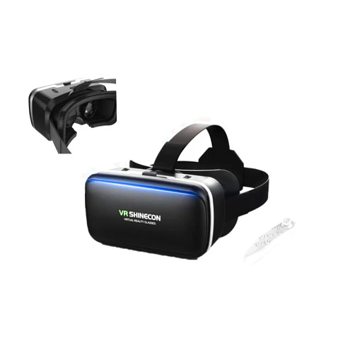 Minlend VR Headset for iPhone & Android with Controller, for Kids & Adults, Universal Virtual Reality Goggles, Portable Virtual Reality 3D Glasses Helmets, for Movies,TV & Video Games,for Phones 4.7-6.5Inch